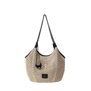 Leather and Wax Rope Handmade Woven Bag