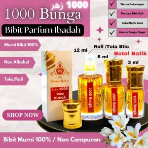 COD Bibit Parfum Ibadah Non Alkohol Bibit Parfum Sholat Non Alkohol 1000 Bunga 2000 Bunga Non Campuran Murni Bibit 100%