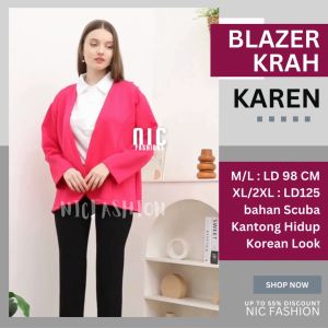 Blazer Kantor Oversize Wanita Krah Karen NIC Fashion / Outer Kantor blazer Kerja Jumbo