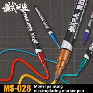 0.7mm Super Metallic Marker Pen MS028 EX001-EX009 for Gundam Gunpla GK DIY Marker Metal Color Pens Propylene Nylon Painting Pen