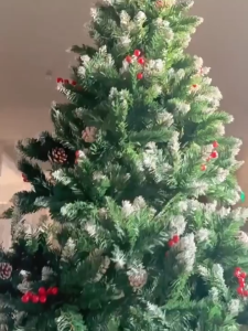 Artificial Christmas Tree 4ft/5ft/6ft/7ft High Quality Xmas Tree with Snowflakes Metal Stand for Christmas Ornaments Outdoor Home Deocration