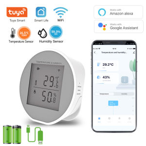 Tuya WIFI Temperature Humidity Sensor Indoor Hygrometer Thermometer Detector Smart Life App Support Alexa Google Home