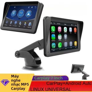 Máy Nghe Nhạc Đa Phương Tiện Gương Chiếu Hậu Ô Tô Tích Hợp Carplay Không Dây Android Auto Bluetooth AUX USB Màn Hình Cảm Ứng 7 Inch