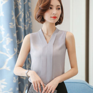 V-neck Sleeveless Blouse for Women