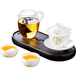 XIANGYE | Sancai Lid Tea Cup Set