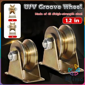 KLIMO Groove Wheel Stainless Steel Sliding Door Roller for Inverted Track Rolling Gate Wire Rope Rail 1.2 Inch U/V