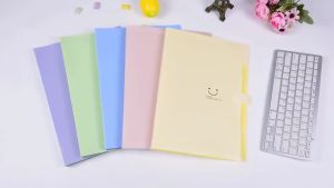 แฟ้มใส่เอกสาร 5ช่อง A4 พลาสติก PP แฟ้ม อุปกรณ์การเรียน เครื่องเขียน อุปกรณ์สำนักงาน แฟ้ม Smile กระเป๋าเอกสาร สีพาสเทล