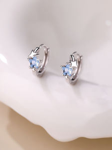 OUGUI | High-Quality Blue Star S999 Silver Ear Studs