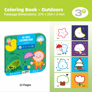 Jarmelo Coloring Book Set Non-Toxic Soy Ink 4 Themes Thick Paper Gift for Toddler Preschool Art Play