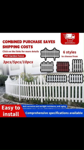 10PCS Plastic Garden Fence Flower Bed Patio Separation Fence Indoor & Outdoor Fence PVC塑料围栏