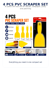 Multi-Purpose 4 Pieces Plastic PVC Scraper Set Putty Knife Installation Tool decals wallpaper patch - 39 51 76 101 mm