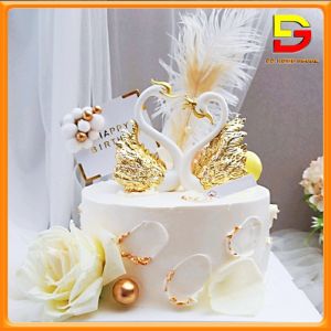 Một Cặp Thiên Nga Nhựa Trang Trí Không Gian Nhà Cửa Nhà Hàng Quán Cafe Kệ Tủ