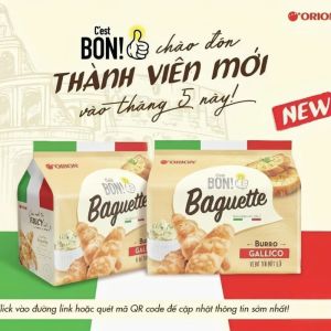 Orion Good Friend Garlic Butter Croissant Snack Small Baguette Leisurely Banh Mi 180g European Style Breadsticks from Vietnam