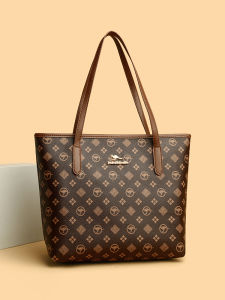 Leather Tote Bag Womens 2025 New Style Large Capacity Commuter Single Shoulder Handbag Elegant Geometry Pattern Casual