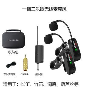 Wireless Microphone for Outdoor Performances Hanjiang HX-W002-D Model Bamboo Flute Dizi Suona Baou Sound Pickup Instrument