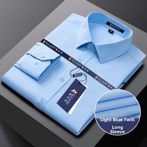 TUCANO | Anti-wrinkle Iron-free Blue Business Casual Mens Long Sleeve Shirt