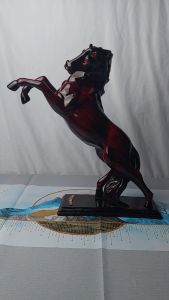 Pajangan patung kuda unik mewah ukuran besar kuda masteng coklat
