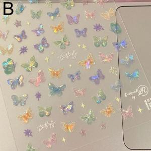 Pearlescent Butterfly Nail Stickers Iridescent Wing Decals for Nails Kawaii Nail Art Decoration Decals For Nail Tips Manicures
