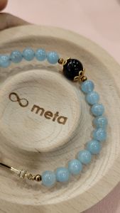平安护身設計系 | 黑曜石和海蓝宝 | Protection Design Bracelets | Black Obsidian and Aquamarine