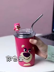 Termos Tumbler Lotso 500ml + Sedotan Stainless/Termos Kuromi /536