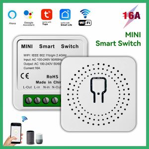Tuya Zigbee / WiFi MiNi Smart Switch With Power Monitor 16A 2-way Control Timer Breaker Relay Work With Alexa Google Home Alice