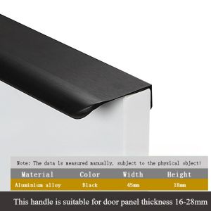 1PC Modern Furniture Hidden Drawer Handle Golden/Black/Rose Gold Hardware Cabinet Knobs Kitchen Accessory Handles Wardrobe Pulls