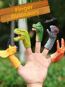 Realistic Dinosaur Finger Puppets T-Rex Triceratops