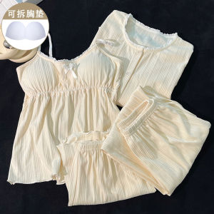 เซ็กซี่ลูกไม้แขนยาว Nightgown ชุดผู้หญิงผ้าฝ้ายผีเสื้อกับ Pad หน้าอกเหมาะสําหรับฤดูร้อนฤดูใบไม้ผลิและฤดูใบไม้ร่วง