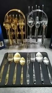 (สินค้าคุณภาพดี) ชุดช้อนส้อม set มีทั้งช้อน ส้อม มีด ในชุดเดียว ช้อนสแตนเลสแท้ ผลิตจากสเตนเลสคุณภาพดี เนื้อหนา ไม่เป็นสนิม ช้อนกินข้าว