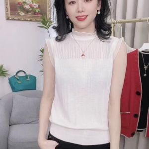 Spring 2025 Womens Knitted Lace Long Sleeve round Neck Base Shirt Sweater Top Fashionable Versatile Commute Slim Fit Cashmere