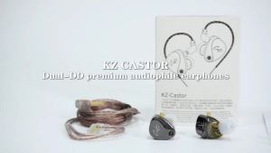 KZ | In Ear Monitor Castor Headphones KZ Tunable Noise Isolating Dual Dynamic Driver HiFi Stereo Wired for Musicians Singers Gamers