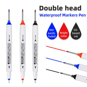 1/3/10Pcs Waterproof Long Head Markers PenMulti-Purpose 20mm Double headed Deep Hole Long Nib Head Markers Pen Woodworking Tool