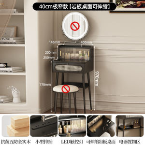 Retro American Style Cosmetic Table Mirror Compact 60cm Luxury Telescopic Makeup Vanity Desk Bedroom Furniture Set