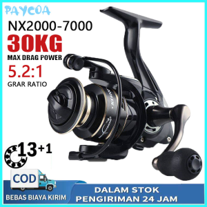 CORALOV Reel Pancing NX2000-7000 Spinning Fishing Reel Saltwater Alat Pancing 5.2:1 Speed Metal Katrol Pancing Murah Max Drag 30KG
