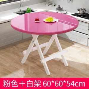 Thickened round Folding Table Wooden Desktop Outdoor Restaurant Living Room Home Use Portable Stall Table Chair Set for Dormitory