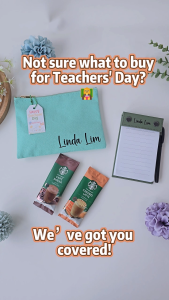 Personalised Teachers’ Day Gift Set | Customised Pouch Mirror & A6 Notepad for Ladies