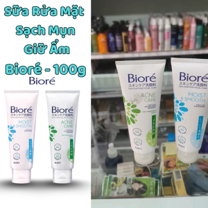 Sữa Rửa Mặt Sạch Mụn Giữ Ẩm Bioré - 100g Thanh Lọc Da - Sạch Mụn & Kháng Khuẩn chính hãng.
