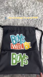 (Bisa COD) Tas Serut Anti Air Water Proof String Bag / Draw String / Gym Sack Tas Olahraga Pria Kekinian Motif Boys will be Boys