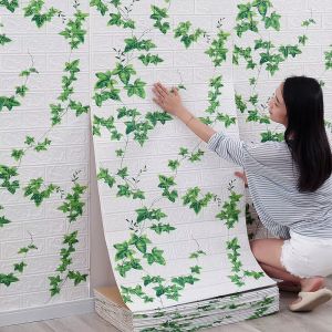 70cmx1/5/10m wallpaper brick 3D wall sticker foam adhesive DIY living room decoration renovation wall sticker waterproof paper