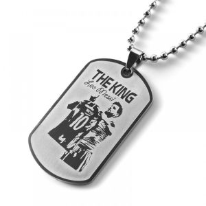 Stainless steel dog tag necklace football player signature laser engraving pendant relief necklace Messi Neymar Cristiano Ronaldo titanium steel accessories fan gift