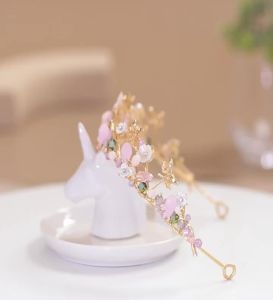 Handmade Vintage Crown Gold Bride Tiaras Pearl Rhinestone Tiara Princess Crown Bridal Hair Jewelry Wedding Hair Accessories Gift