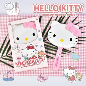 Sanrio | New Cute Handle with Mirror Convenient 2-in-1 Combing Set Cartoon Shaped Mirror Comb for Girlfriends Birthday Gift