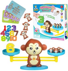 Mainan Edukasi Anak Belajar Timbangan Monkey Balance Math Toy Game Hippo