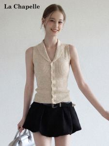 La Chapelle | Sleeveless Knitted Collar Stylish Slimming Womens Vest