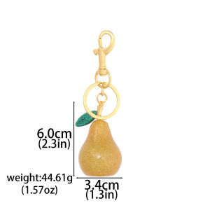 2025 New Exquisite Crystal Green Pear Pendant  Keychain For Coach Goyard Handbag Shoulder Bag Diy Bag Charm Accessory