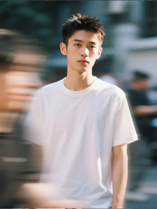 White Summer Cotton T-Shirt Mens Loose Fit Basic Short Sleeve Half Sleeve Youth Fashion Breathable Comfortable round Neck