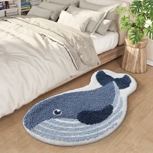 VIKAMA Cartoon Imitation Cashmere Carpet Bedroom Bed Soft Foot Mat Cushion Bathroom Non Slip Absorbable Foot Pad Home Decoration