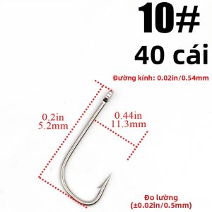 40 Chiếc Móc Câu Cá Thép Carbon Cao Cấp Có Mắt Lưỡi Cong Dụng Cụ Câu Cá Ruồi Dành Cho Câu Cá Biển Trên Thuyền Móc Câu Cá Chép Sắc Bén Có Vòng.
