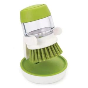 Aitemay Upgraded Detachable Anti‑Mold Soap Dispenser Pot Brush Press‑to‑Dispense Kitchen Dish Brush Removable Bristle Head Non‑Stick Pan Cleaning Brush with Drain Base