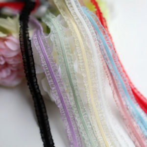 ผ้าชีฟองสองด้าน1ซม. วัสดุเสริมขอบคอเสื้อแขนเสื้อตกแต่งแบบต่อกัน DIY แถบยางยืดชายลูกไม้แบบเห็ดหูหนู